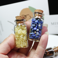 Mini bouteille de souhait en verre, cristal de quartz naturel, pierres précieuses, ensembles de cristal, cadeaux de guérison