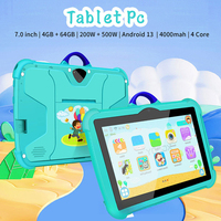 Tablet Android de 7 Pulgadas para Niños, Pantalla HD, MTK Quad Core, Entretenimiento, Aprendizaje, WiFi, Internet, RoHS, Venta al Por Mayor