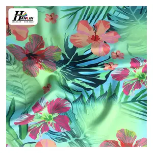 Tissu en satin imprimé personnalisé 100% tissu en soie polyester impression florale numérique éblouir tissu en mousseline de soie soyeuse pour robe