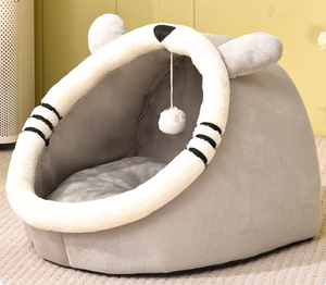 Lit pour chat en polycoton avec motif floral, design luxueux et tendance pour l'hiver - Product Image 2