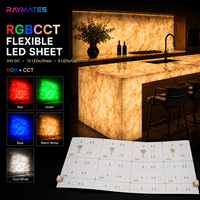 Feuille lumineuse LED flexible en cuivre, double couleur RGB CCT, 500x250mm, découpable, ultra-mince pour rétroéclairage de pierre et publicité
