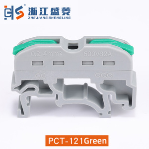 PCT-121 alat sambungan cepat Gratis tuas blok Terminal penjepit pegas dengan kaki terpasang Din satu arah menghubungkan multiwarna - Product Image 4