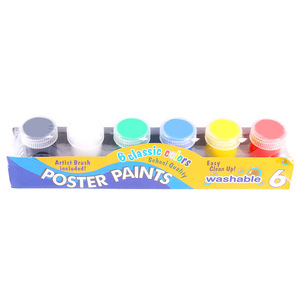 Ensemble de peinture acrylique <span class=keywords><strong>lavable</strong></span> et non toxique pour enfants, fournitures d'art 6/12 couleurs avec pinceaux, vente en gros, prise en charge OEM/ODM - Product Image 2