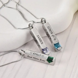 Kişiselleştirilmiş Külleri İçin Urn Kolyeler Paslanmaz Çelik Çubuk Kremasyon Kolyesi Anıtı Külleri Kristal Doğum Taşı Külleri İçin Kolye - Product Image 2