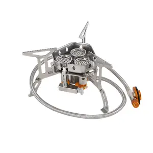 Wholesale Portable Camping Cooker Powerful 6800W 3-Burner Folding Stainless Steel Outdoor Gas Stove