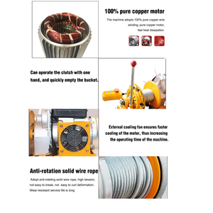 ALLMAN - Cabrestante <span class=keywords><strong>El</strong></span>éctrico Portátil de Motor Puro de 500kg-1000kg, 220V 50HZ 1P/3 Fases, con Embrague, para Mini Grúa de Exterior - Product Image 3