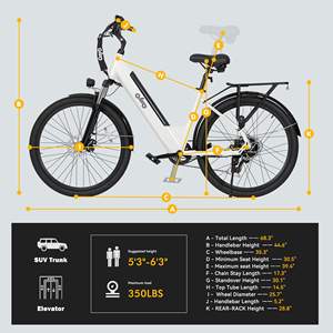 Qlife Cityone 2.0 500W 26*2.1 48V Klasse 3 Step-Through Pendler-Stadtfahrrad für Erwachsene - Product Image 6
