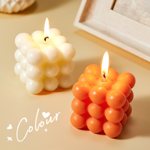 Bougie parfumée en forme de cube, bougie d'anniversaire colorée, décoration parfumée pour chambre à coucher, pour fête et célébration - Product Image 4