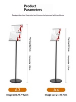 Support d'affichage vertical sur pied pour affiches A4, panneau publicitaire directionnel pour porte, personnalisable et rotatif