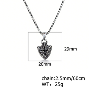 Fashion Jewelry Necklace Pendant Necklace Jewelry For Women Fine Jewelry Necklace Stainless Steel Necklace Perfume <b>Cross</b> Shield - Product Image 3