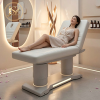 Lit de beauté ergonomique professionnel, lit de massage inclinable réglable, lit de salon en cuir PU durable pour salon de beauté