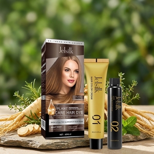 Crème Colorante Capillaire Permanente <span class=keywords><strong>Bio</strong></span> Jelsilk Premium aux Herbes, Faible Teneur en Ammoniaque, Usage Domestique, Couvre les Cheveux Gris, Couleur Longue Durée pour la Vente en Gros - Product Image 1
