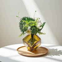 Vase en verre hydroponique concave magique en gros, décoration d'intérieur, arrangement floral, artisanat, vase géométrique, ornement en verre coloré