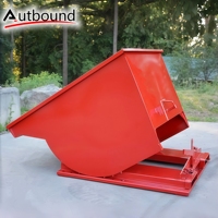 Bac à déchets industriels auto-vidant pour chariot élévateur, à ouverture par le bas, en acier Q235, capacité 1-10 m³, épaisseur 3-10 mm, peinture
