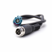 Cable de Aviación Automotriz HSD Código Z de 4 Pines Hembra a GX12 Macho de 30-50 cm, Transmisión de Datos de Alta Velocidad LVDS