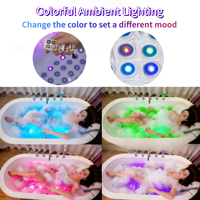 Tapis de Bain LED Étanche à Bulles Lumineuses, Matelas de Spa Électrique Massant, Coussin de Baignoire Aéré Lumineux et Coloré pour la Relaxation Corporelle à Domicile et en Salle de Bain