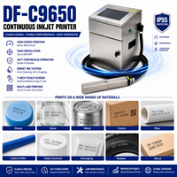 Imprimante jet d'encre continu haute vitesse DF-C9650, machine d'impression industrielle CIJ pour la date, le lot, le code-barres et le code QR pour ligne de production