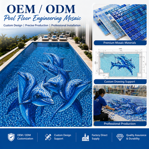 Mosaico di vetro dolphin modello di disegno di nuoto <span class=keywords><strong>piscina</strong></span> piastrelle - Product Image 2