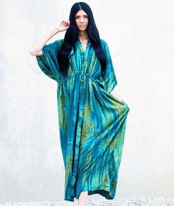 Vêtements pour femmes de haute qualité, teinture à cravate, Kaftan, rayonne, styliste, Cover-Up, nouvelle collection - Product Image 2