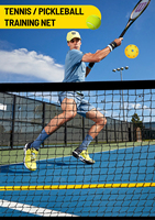 Filet de pickleball, filet de balle de cornichon portable de taille réglementaire de 22 pieds avec support de balle exclusif pour dri intérieur extérieur