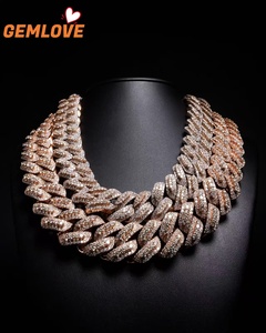 Cadena Cubana de Diamantes Chapada en Oro, Joyería Hip Hop, Estilo Bling, Venta Caliente - Product Image 1