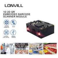 Módulo de Escaneo de Código de Barras de Largo Alcance LONVILL, Teclado USB HID, Puerto COM Virtual USB, RS-232 CMOS, Escáner de Código de Barras Integrado 1D 2D