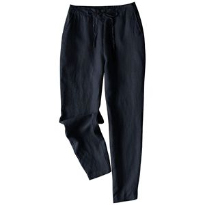 <span class=keywords><strong>Pantaloni</strong></span> <span class=keywords><strong>estivi</strong></span> elasticizzati in vita tinta unita in lino 100% <span class=keywords><strong>con</strong></span> coulisse <span class=keywords><strong>pantaloni</strong></span> Casual leggeri da <span class=keywords><strong>donna</strong></span> - Product Image 6