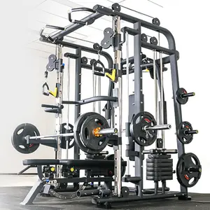 Prix usine équipement de gymnastique de force professionnelle Squat Rack 3D Smith Machine Smith Machine câble croisé