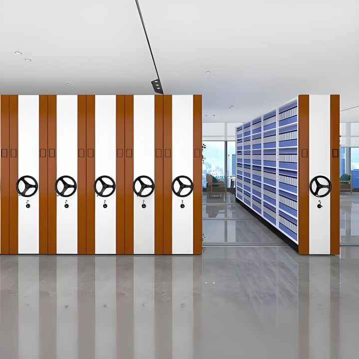 Factory Customized Durable Compact Filing Systems Hand-Cranked Archive Storage Cabinets Smart Mobile Document Storage Units