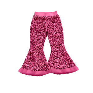 Wholesale Toddler Baby Girls Full Length Casual Colorful <b>Sequin</b> Flare <b>Pants</b> Kids Fashionable Trousers - Product Image 2