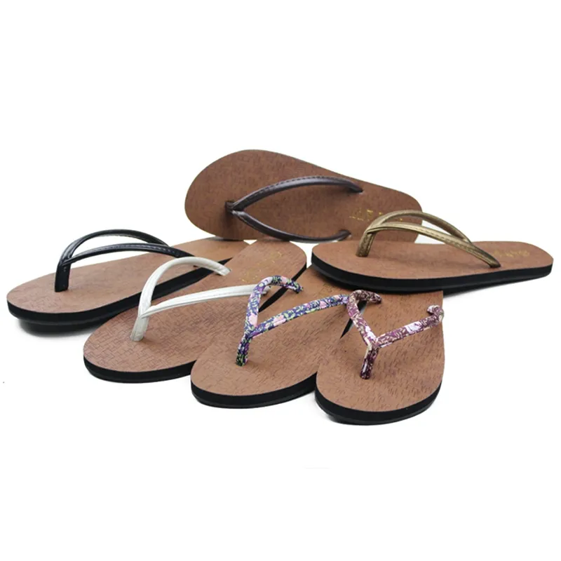 Sandal Thong wanita mode terbaru dengan desain tali PU jari terbuka untuk musim panas dan musim semi penggunaan luar ruangan sol dalam TPR dan PVC