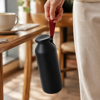 Bouteille d'eau en acier inoxydable Everich 15 oz avec couvercle à poignée torsadée, double paroi isolée sous vide, 12 h chaud, 24 h froid, sans BPA, design mignon
