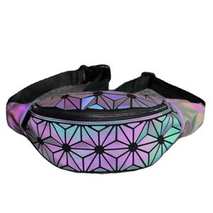 2021 geometrico marsupio <span class=keywords><strong>da</strong></span> <span class=keywords><strong>donna</strong></span> olografico riflettente luminoso marsupio per viaggio zaino alla moda - Product Image 1
