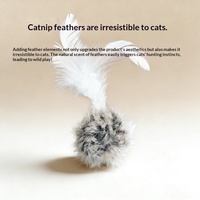 Jouet pour chat : balles pompons douces et légères, interactive, avec queue en fourrure de lapin, tendance