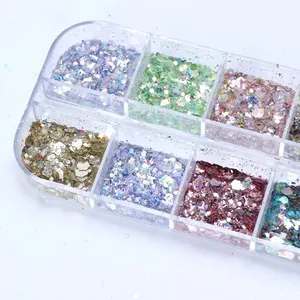 Paillettes hexagonales irisées Mermad, paillettes holographiques, flocons, poudre pour nail art, gel polish, accessoires de manucure - Product Image 6