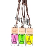 Bouteille en verre de parfum pour voiture 8ml 10ml 15ml bouteille de diffuseur de parfum de voiture avec couvercle en bois