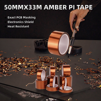 Ruban isolant en polyimide Amber Battery 40 mm x 33 m, film résistant à la chaleur haute température, ruban Pi pour le masquage des circuits imprimés et l'électronique