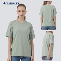 Camiseta Kuenzi de Corte Regular con Logotipo Personalizado, Cuello Redondo, Manga Corta, 100% Algodón, 250GSM, Transpirable, para Mujer