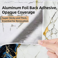Rouleau de panneaux muraux autocollants amovibles antidérapants et imperméables en marbre et granit rose doré 3D brillant, style moderne, pour salle de bain - Vente chaude