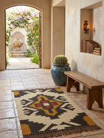 Modern Jute Wool Runner Rug Handwoven Non-Slip Stain Resistant Low Pile for Entryway Hallway Home Decor
