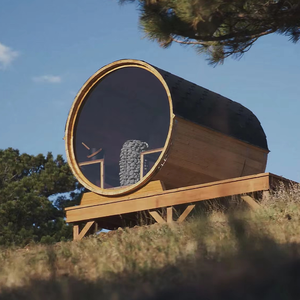 Ventes directes en usine de salles de sauna extérieures traditionnelles de haute qualité avec radiateurs à bois Salles de sauna en tonneau de cèdre rouge canadien - Product Image 1