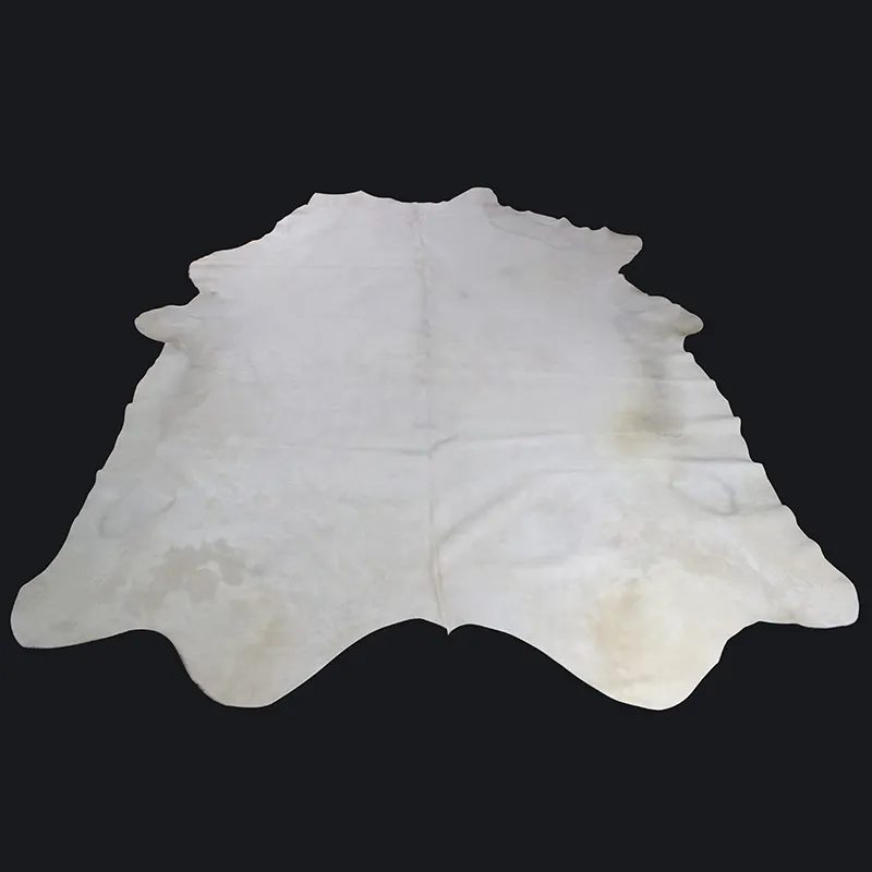 China manufacturer wholesale genuine cowhide rug white cow hide long hair