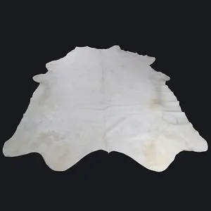 China Manufacturer Wholesale Genuine Cowhide Rug White Cow Hide Long Hair