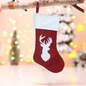 Bas <span class=keywords><strong>de</strong></span> Noël Chaussettes Cadeaux Bonbons Sac Elk Arbre <span class=keywords><strong>De</strong></span> Noël <span class=keywords><strong>Cerf</strong></span> Impression Poche Ornement Suspendu Nouvel An Décorations <span class=keywords><strong>De</strong></span> Noël - Product Image 5