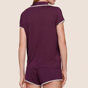 <span class=keywords><strong>Pigiama</strong></span> da <span class=keywords><strong>Donna</strong></span> in <span class=keywords><strong>Modal</strong></span> Organico, Set Corto Personalizzato, Abbigliamento da Notte a Maniche Corte per Donne - Product Image 6