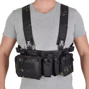 <b>Black</b> Waterproof Tactical Vest Oxford <b>Cloth</b> with Chest Bag for Outdoor Shooting Sports Safety Waterproof and Durable - Product Image 3