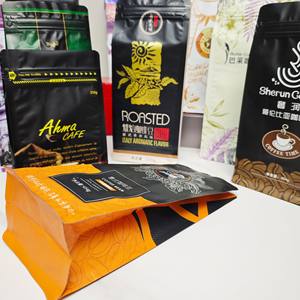 Bolsas de plástico de fondo plano con ocho lados sellados OEM y ODM para envasado de proteína en polvo, granos de café, frutas, cereales, con cierre hermético. - Product Image 3