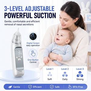 Aspirateur nasal électrique pour bébé Chine 2026 <span class=keywords><strong>avec</strong></span> aspiration maximale <span class=keywords><strong>de</strong></span> 68 kPa, batterie 700 mAh, sans latex ni BPA - Product Image 3