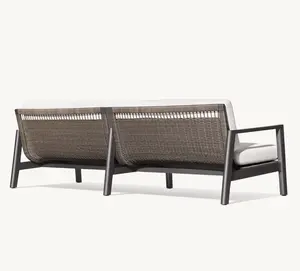 Mobilier d'extérieur Sassanid Patio Garden Hotel Resort de qualité supérieure avec ensemble de salon en aluminium tissé tous temps de la collection Mesa