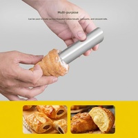 Moule à cornet de pâtisserie danois en acier inoxydable, moule à croissant, forme cylindrique, grand moule à croissant en spirale pour la cuisine